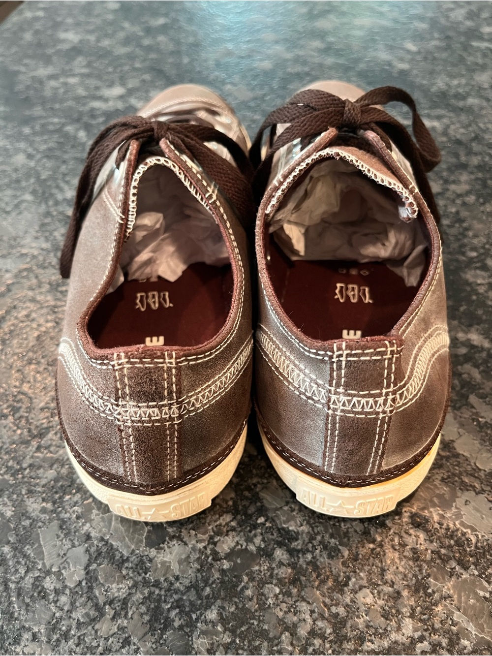 RARE! Leather Converse All-Stars chocolate brown. Sz 12 - Picture 2 of 8
